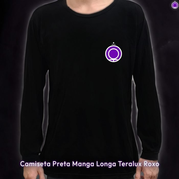 Camiseta Preta Manga Longa Teralux Roxo