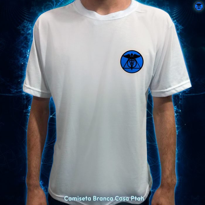 Camiseta Casa Ptah - Teralux Rúnico - Branca