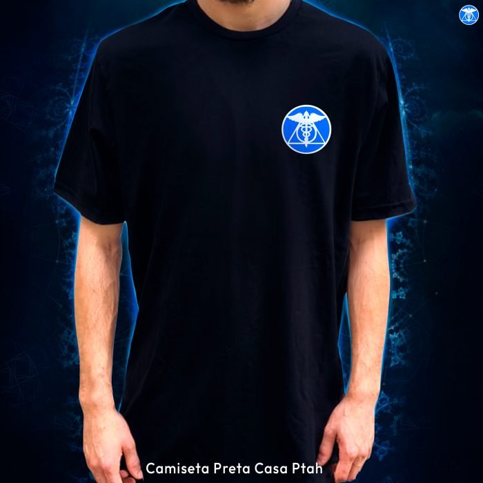 Camiseta Casa Ptah - Teralux Rúnico - Preta