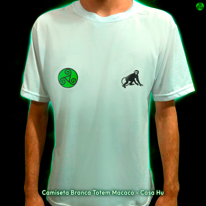 Camiseta Branca Animais - Casa Hu - Macaco