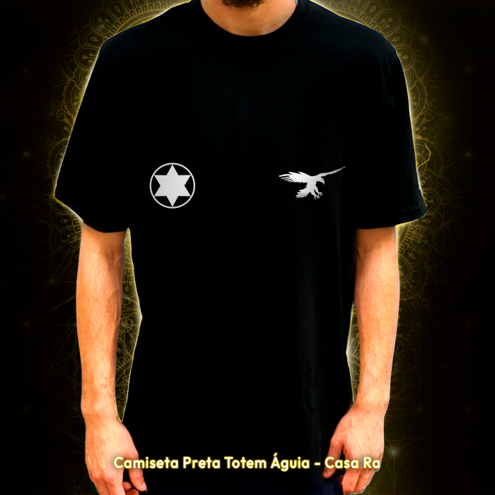 Camiseta Preta Totem Águia - Casa Ra