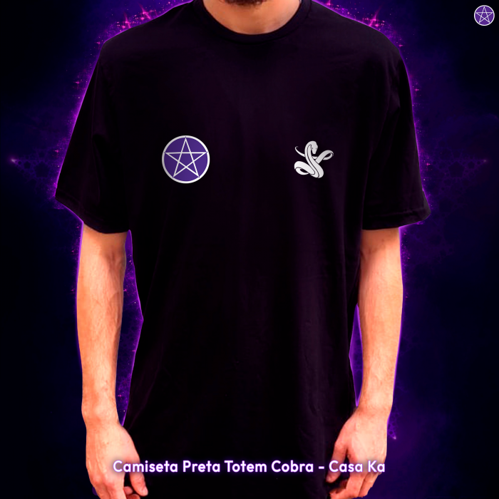 Camiseta Preta Totem Cobra - Casa Ka - Cobra
