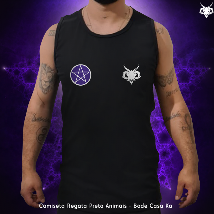 Camiseta Regata Preta - Sub Totem Bode - Casa Ka