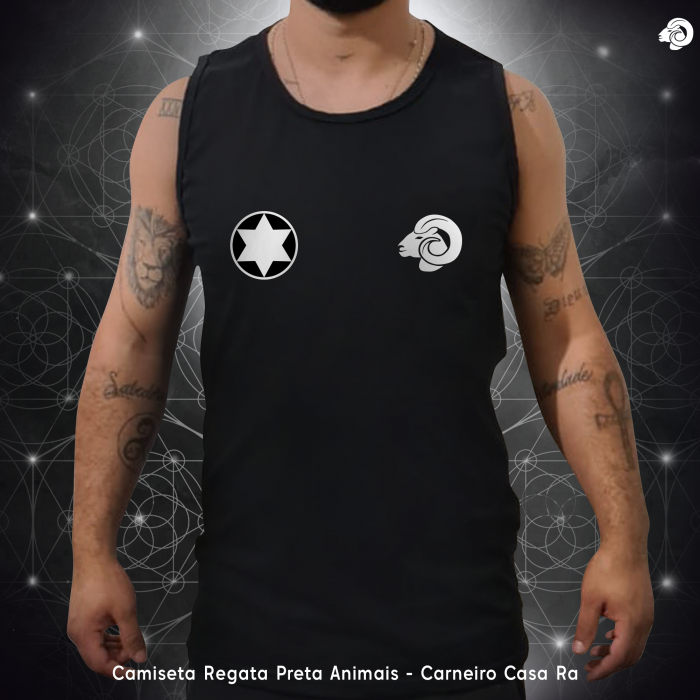 Camiseta Regata Preta - Sub Totem Carneiro - Casa Ra