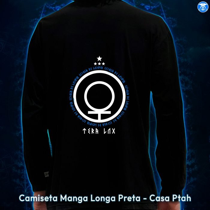 Camiseta Preta Manga Longa - Totem Urso - Casa Ptah - Image 2