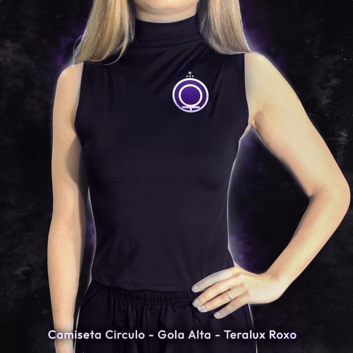 Camiseta Círculo - Gola Alta - Teralux Roxo